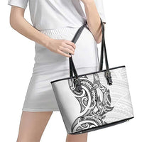 New Zealand Hammerhead Shark Leather Tote Bag Maori Haehae Mangopare White - Polynesian Pride
