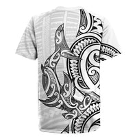 New Zealand Hammerhead Shark Rugby Jersey Maori Haehae Mangopare White - Polynesian Pride