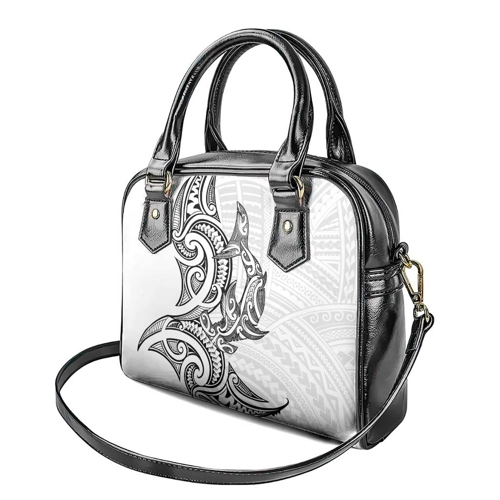 New Zealand Hammerhead Shark Shoulder Handbag Maori Haehae Mangopare White - Polynesian Pride