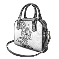 New Zealand Hammerhead Shark Shoulder Handbag Maori Haehae Mangopare White - Polynesian Pride