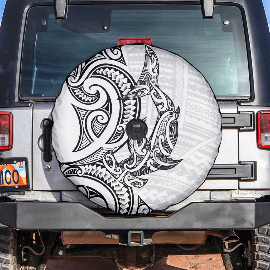 New Zealand Hammerhead Shark Spare Tire Cover Maori Haehae Mangopare White LT14 White - Polynesian Pride