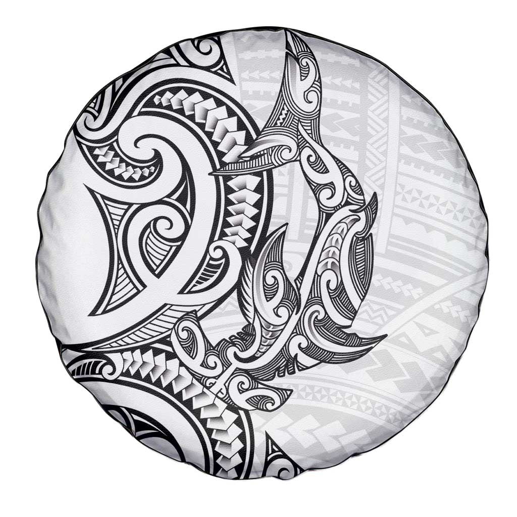 New Zealand Hammerhead Shark Spare Tire Cover Maori Haehae Mangopare White LT14 - Polynesian Pride
