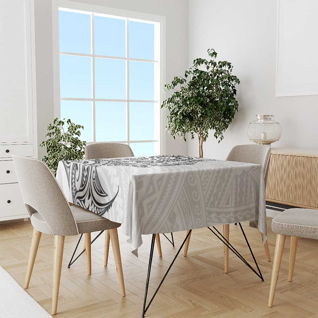 New Zealand Hammerhead Shark Tablecloth Maori Haehae Mangopare White - Polynesian Pride