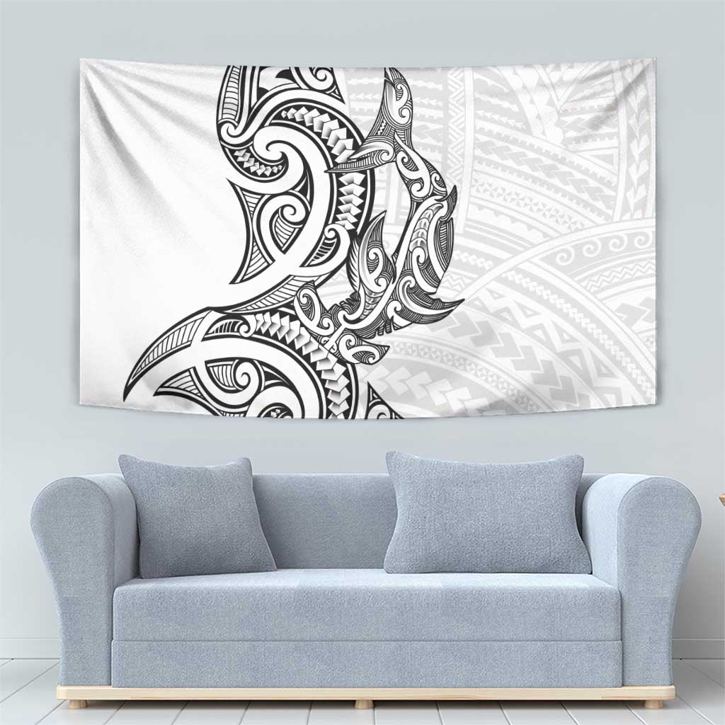New Zealand Hammerhead Shark Tapestry Maori Haehae Mangopare White LT14 - Polynesian Pride