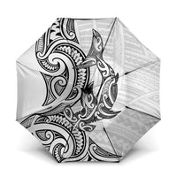 New Zealand Hammerhead Shark Umbrella Maori Haehae Mangopare White - Polynesian Pride