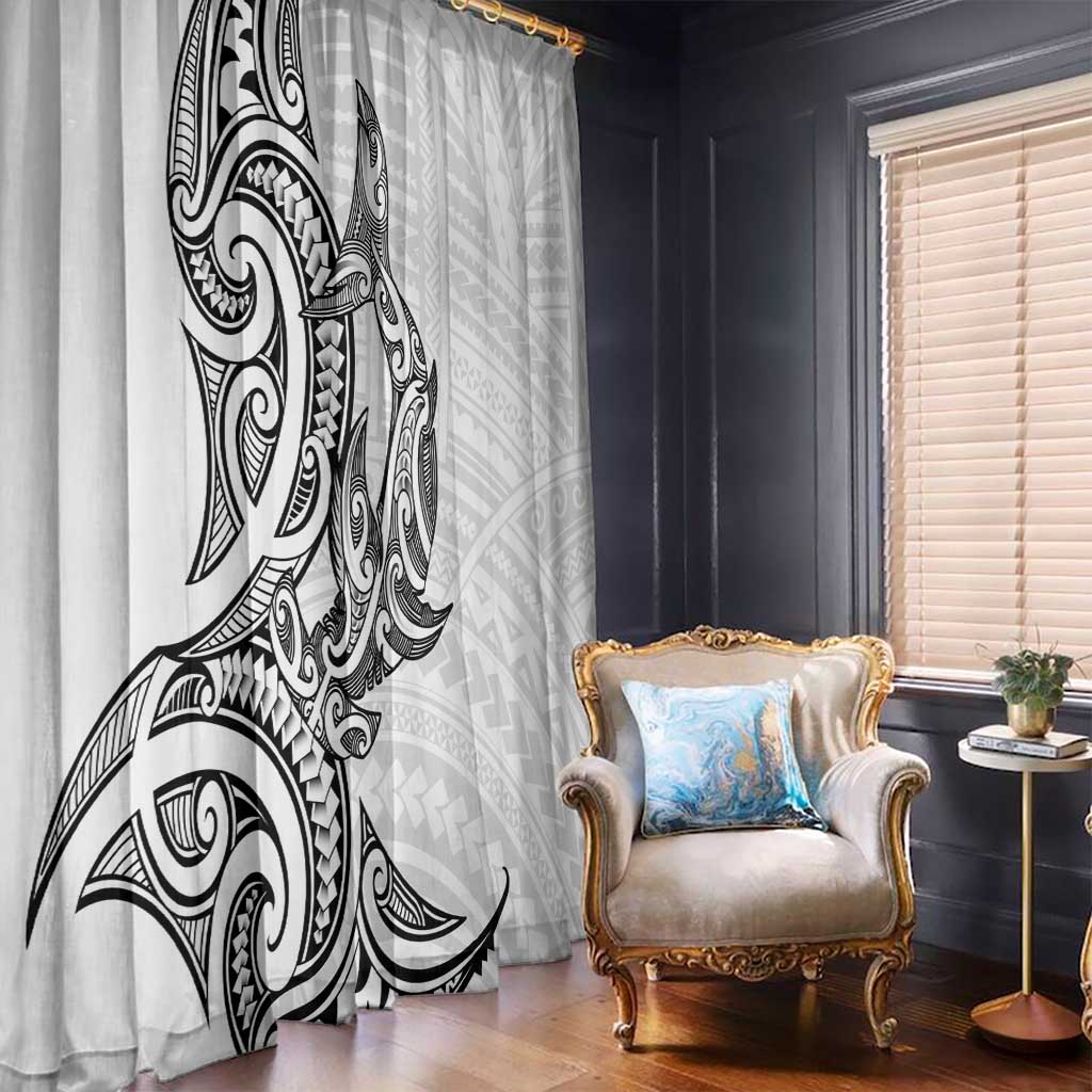 New Zealand Hammerhead Shark Window Curtain Maori Haehae Mangopare White LT14 - Polynesian Pride
