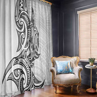 New Zealand Hammerhead Shark Window Curtain Maori Haehae Mangopare White LT14 - Polynesian Pride