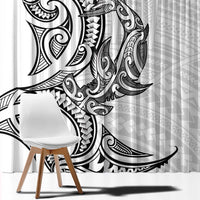 New Zealand Hammerhead Shark Window Curtain Maori Haehae Mangopare White LT14 - Polynesian Pride