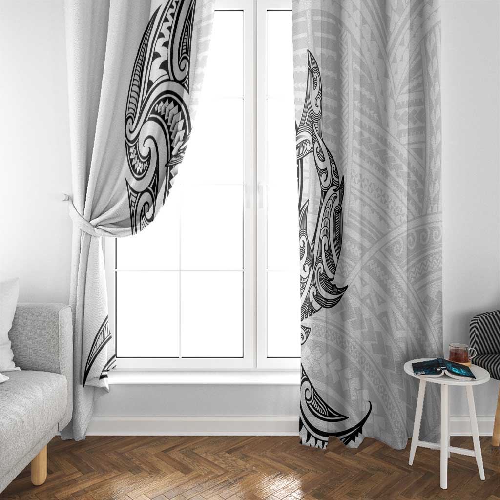 New Zealand Hammerhead Shark Window Curtain Maori Haehae Mangopare White LT14 - Polynesian Pride