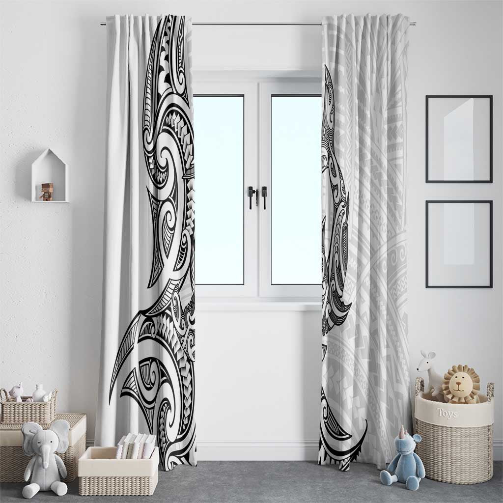 New Zealand Hammerhead Shark Window Curtain Maori Haehae Mangopare White LT14 - Polynesian Pride