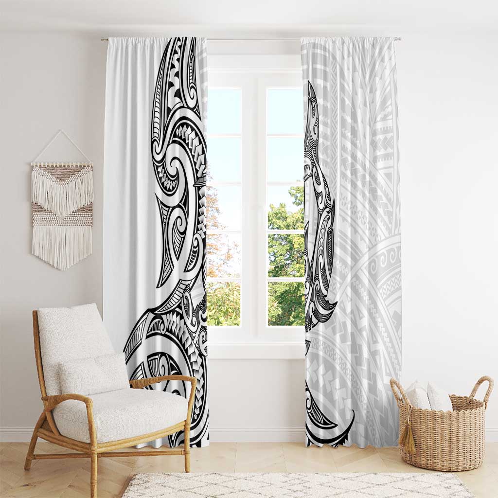 New Zealand Hammerhead Shark Window Curtain Maori Haehae Mangopare White LT14 - Polynesian Pride