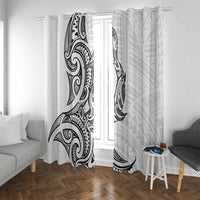 New Zealand Hammerhead Shark Window Curtain Maori Haehae Mangopare White LT14 With Grommets White - Polynesian Pride