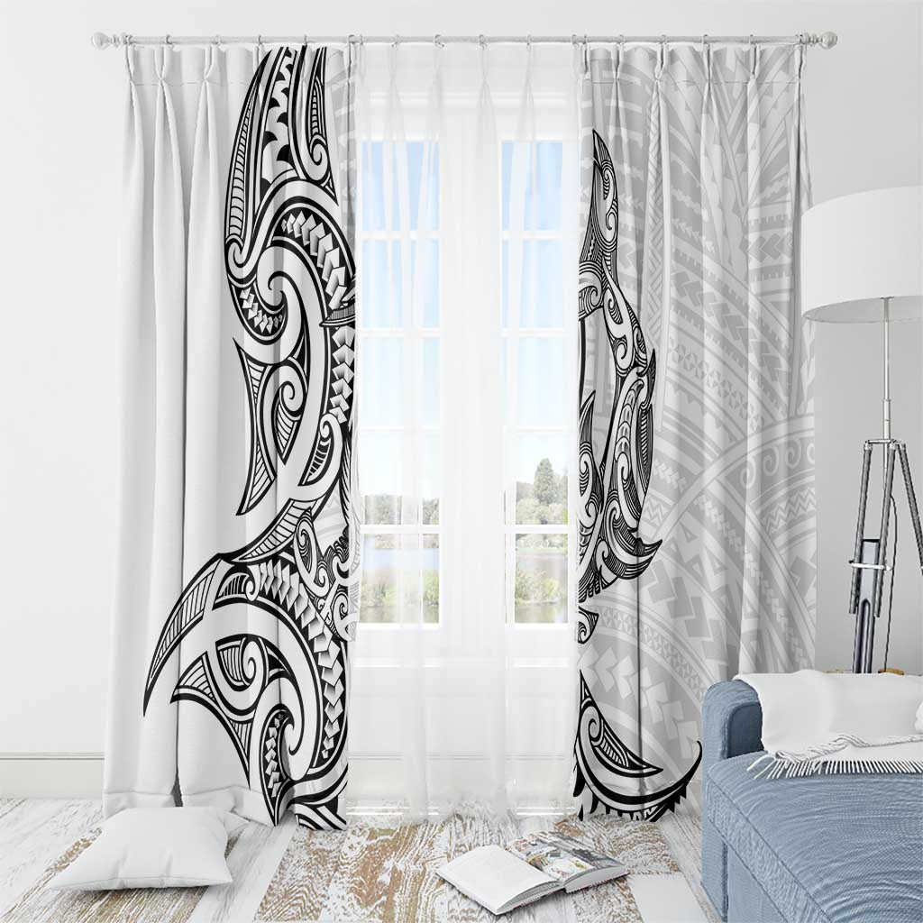 New Zealand Hammerhead Shark Window Curtain Maori Haehae Mangopare White LT14 - Polynesian Pride