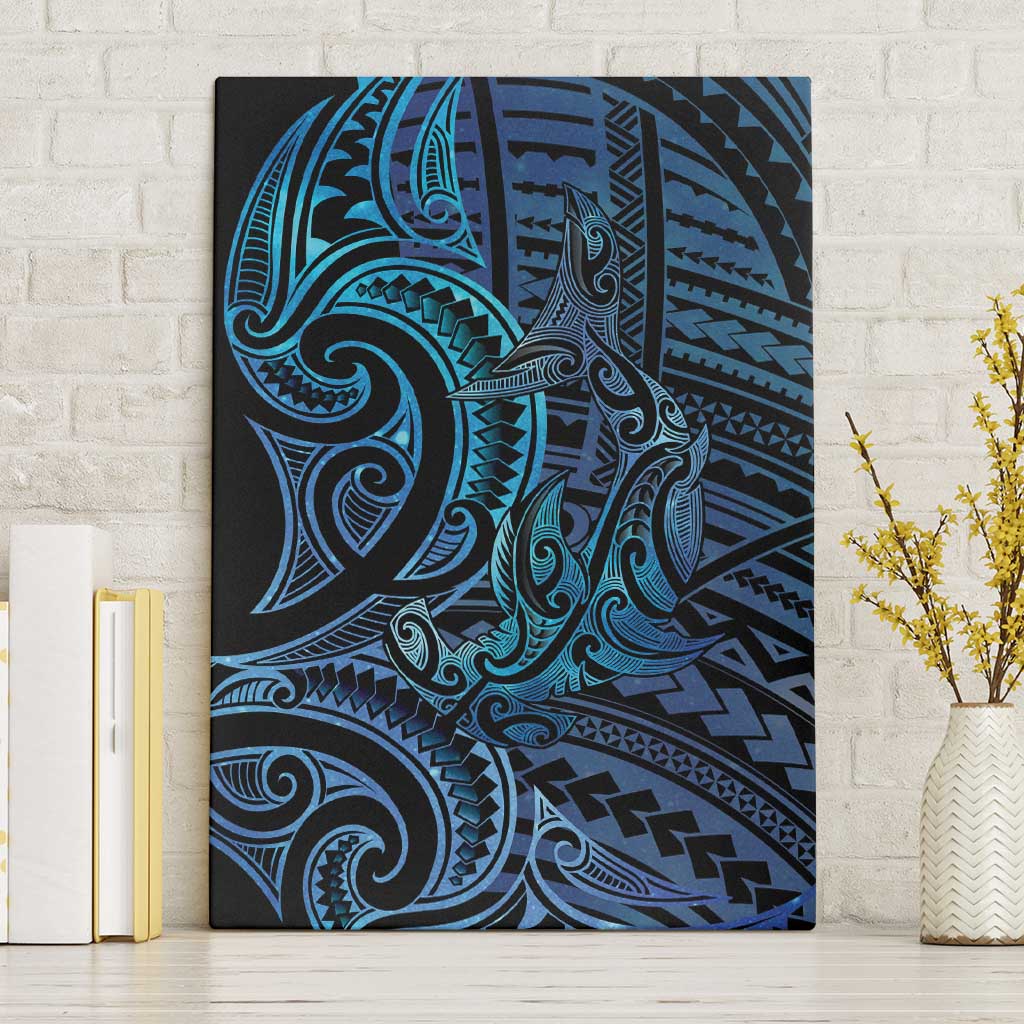 New Zealand Hammerhead Shark Canvas Wall Art Maori Haehae Mangopare Galaxy - Polynesian Pride