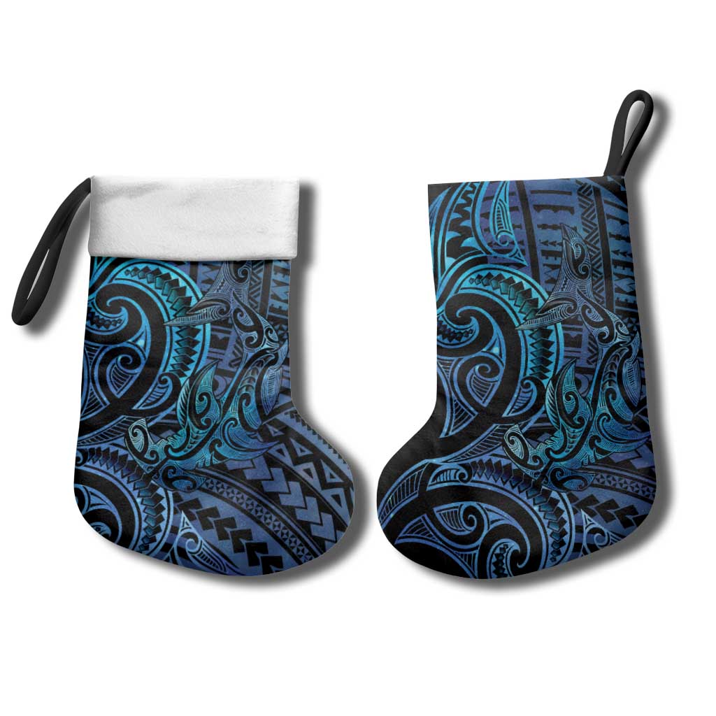New Zealand Hammerhead Shark Christmas Stocking Maori Haehae Mangopare Galaxy - Polynesian Pride