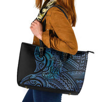 New Zealand Hammerhead Shark Leather Tote Bag Maori Haehae Mangopare Galaxy - Polynesian Pride