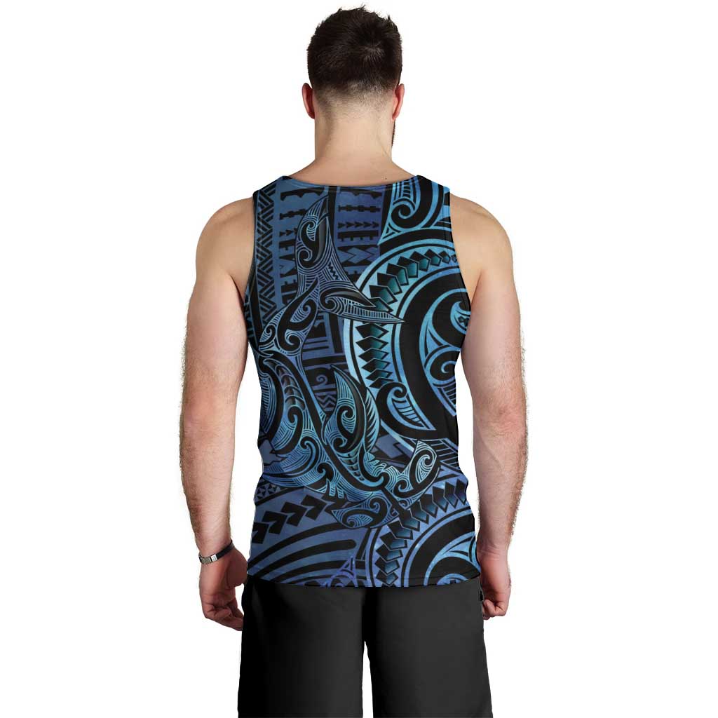 New Zealand Hammerhead Shark Men Tank Top Maori Haehae Mangopare Galaxy - Polynesian Pride