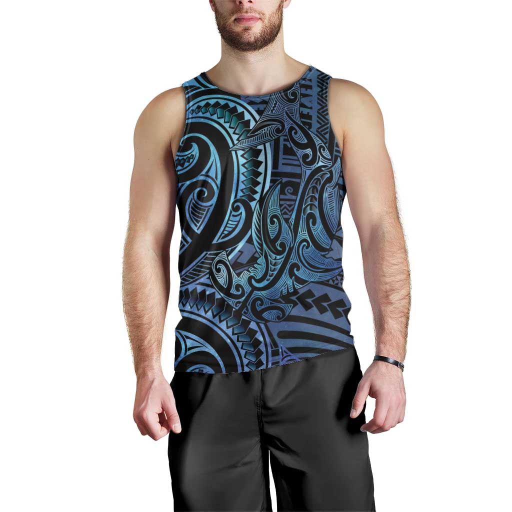New Zealand Hammerhead Shark Men Tank Top Maori Haehae Mangopare Galaxy - Polynesian Pride