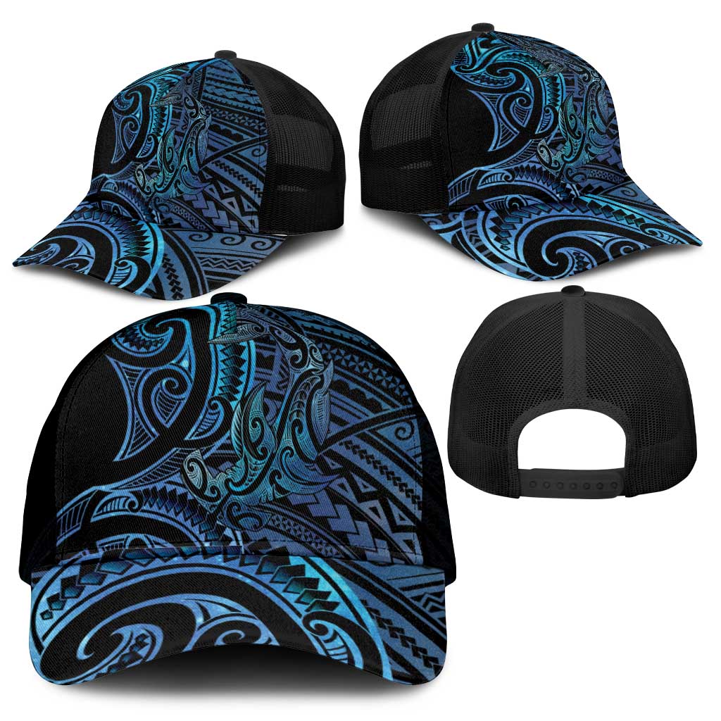New Zealand Hammerhead Shark Mesh Trucker Cap Maori Haehae Mangopare Galaxy - Polynesian Pride