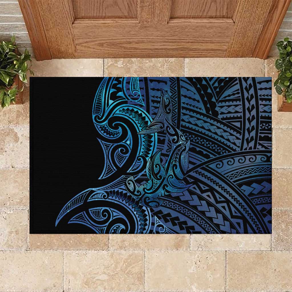 New Zealand Hammerhead Shark Rubber Doormat Maori Haehae Mangopare Galaxy - Polynesian Pride