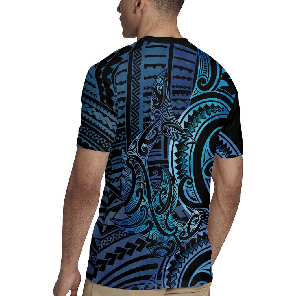 New Zealand Hammerhead Shark Rugby Jersey Maori Haehae Mangopare Galaxy - Polynesian Pride