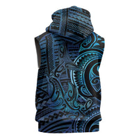New Zealand Hammerhead Shark Sleeveless Hoodie Maori Haehae Mangopare Galaxy - Polynesian Pride