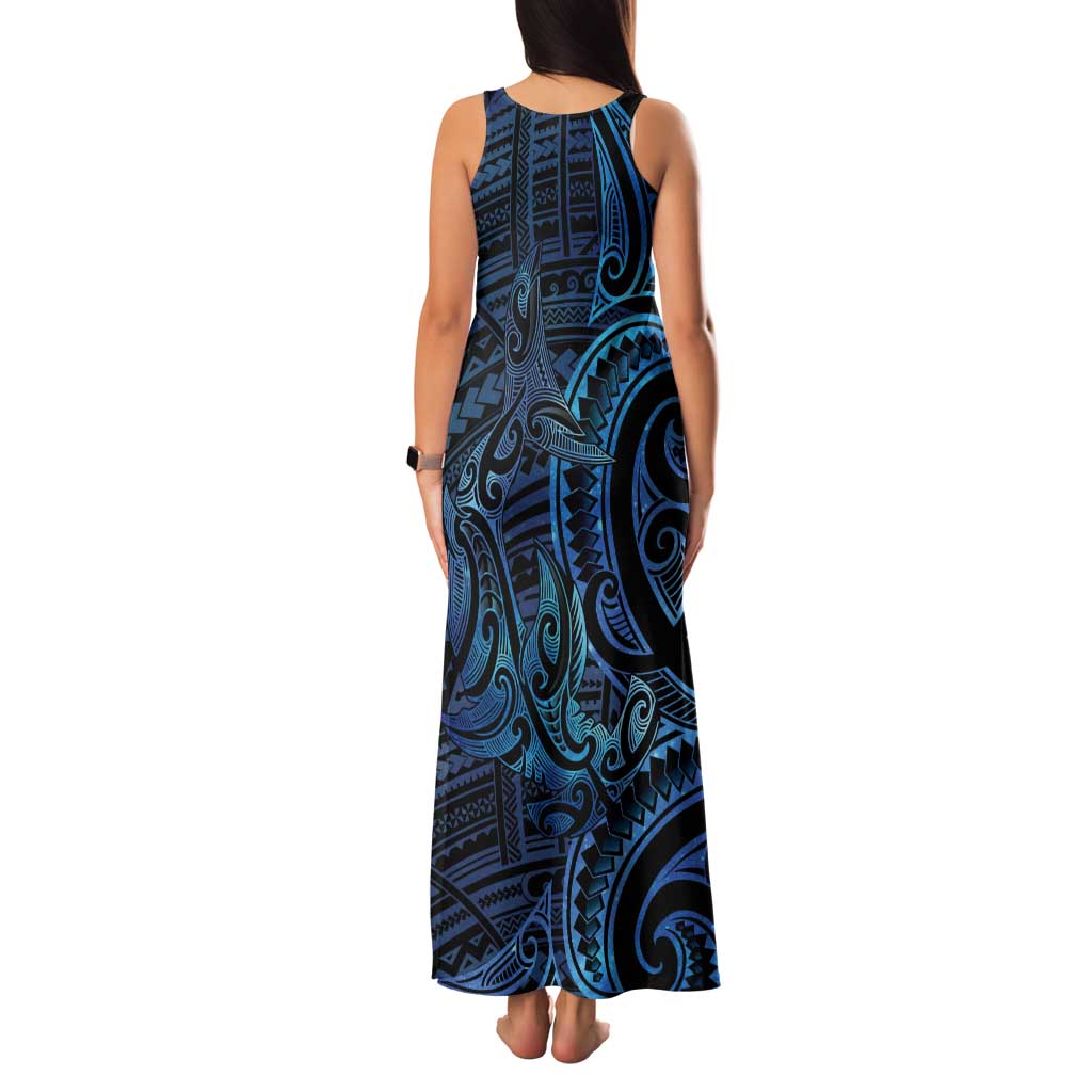 New Zealand Hammerhead Shark Tank Maxi Dress Maori Haehae Mangopare Galaxy LT14 - Polynesian Pride
