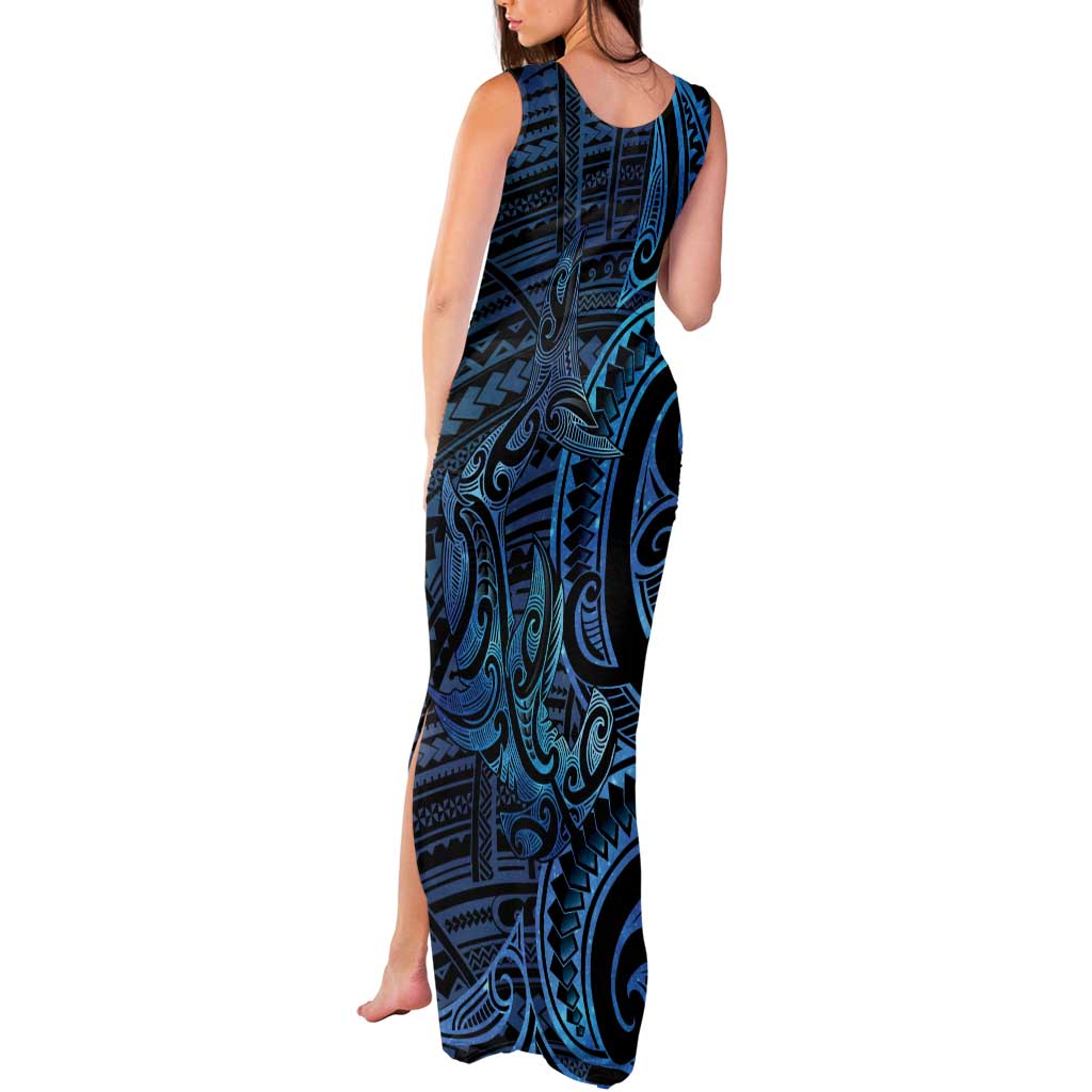 New Zealand Hammerhead Shark Tank Maxi Dress Maori Haehae Mangopare Galaxy LT14 - Polynesian Pride