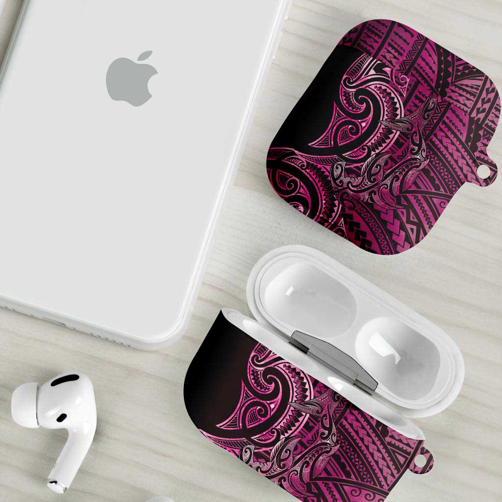 New Zealand Hammerhead Shark AirPods Case Maori Haehae Mangopare Pink - Polynesian Pride