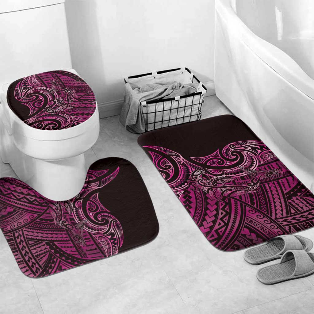 New Zealand Hammerhead Shark Bathroom Set Maori Haehae Mangopare Pink - Polynesian Pride