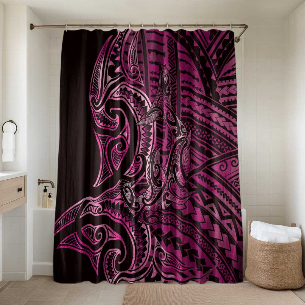 New Zealand Hammerhead Shark Bathroom Set Maori Haehae Mangopare Pink - Polynesian Pride