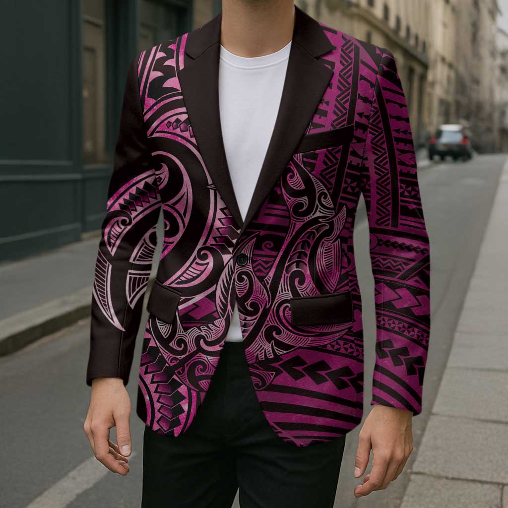 New Zealand Hammerhead Shark Blazer Maori Haehae Mangopare Pink - Polynesian Pride