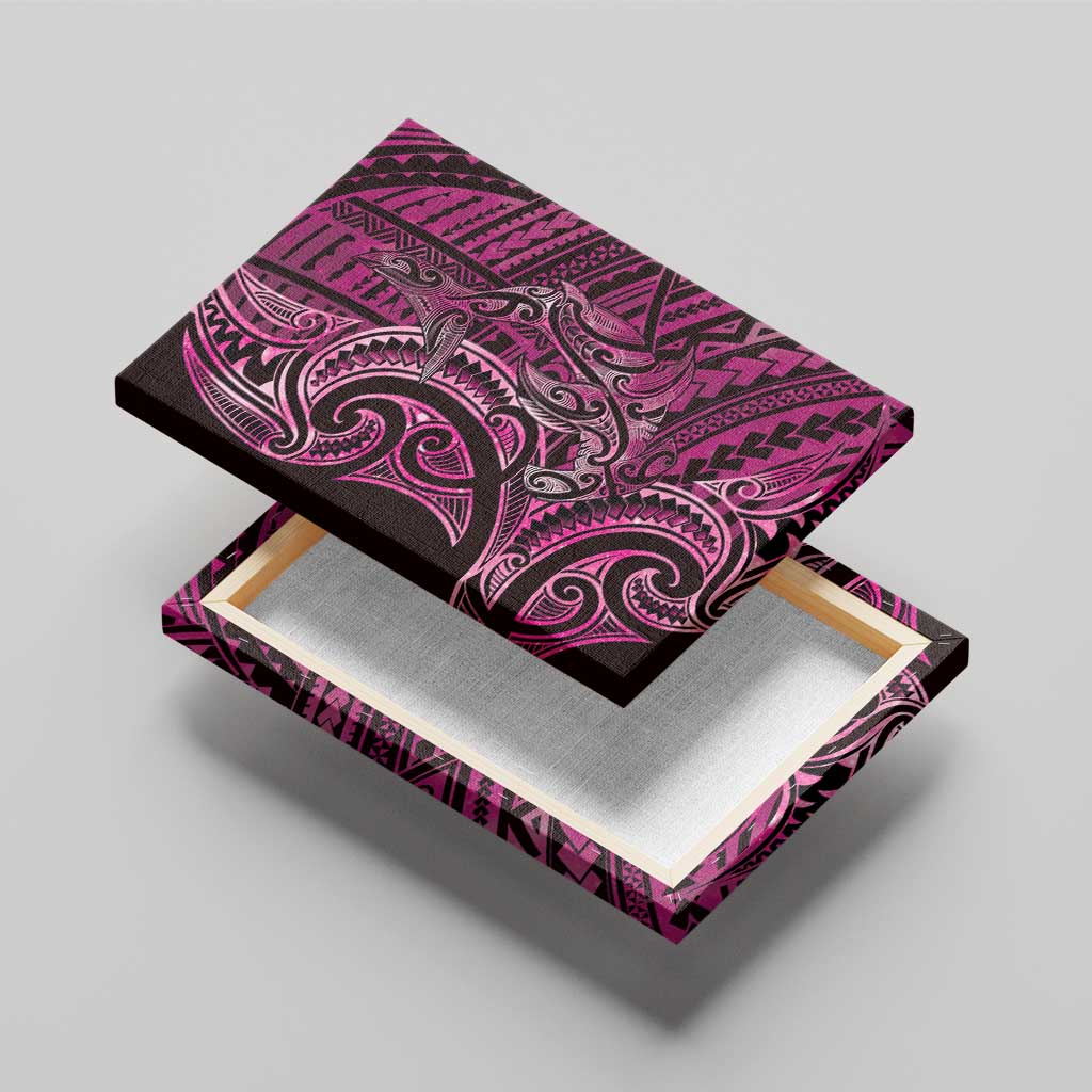 New Zealand Hammerhead Shark Canvas Wall Art Maori Haehae Mangopare Pink - Polynesian Pride