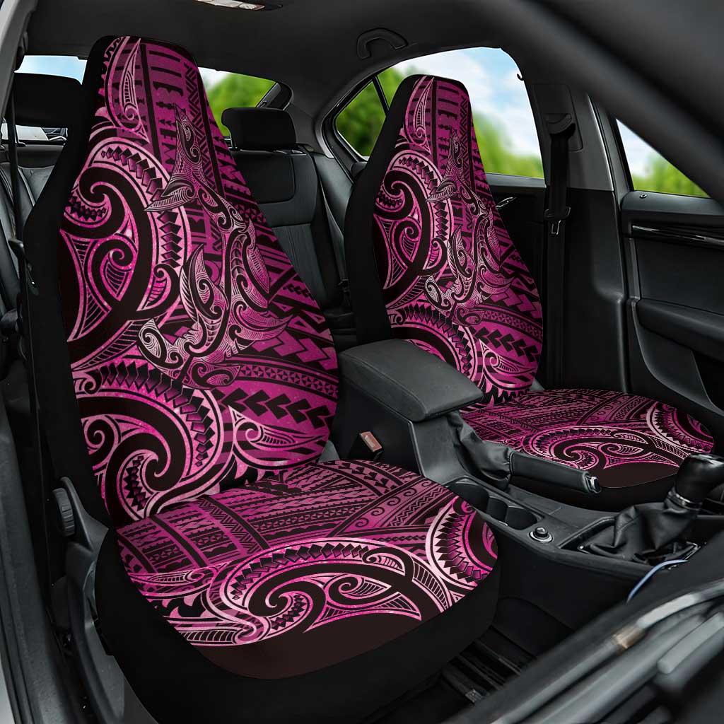 New Zealand Hammerhead Shark Car Seat Cover Maori Haehae Mangopare Pink - Polynesian Pride