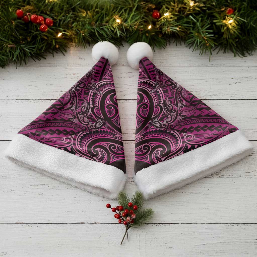 New Zealand Hammerhead Shark Christmas Santa Hat Maori Haehae Mangopare Pink - Polynesian Pride