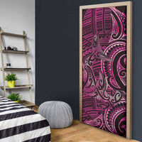 New Zealand Hammerhead Shark Door Cover Maori Haehae Mangopare Pink - Polynesian Pride