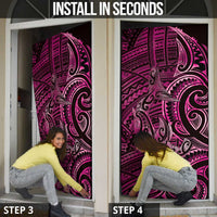 New Zealand Hammerhead Shark Door Cover Maori Haehae Mangopare Pink - Polynesian Pride