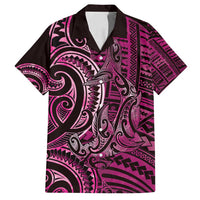 New Zealand Hammerhead Shark Family Matching Puletasi and Hawaiian Shirt Maori Haehae Mangopare Pink - Polynesian Pride