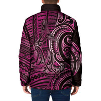 New Zealand Hammerhead Shark Padded Jacket Maori Haehae Mangopare Pink - Polynesian Pride
