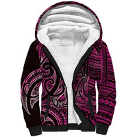 New Zealand Hammerhead Shark Sherpa Hoodie Maori Haehae Mangopare Pink LT14 Unisex Pink - Polynesian Pride