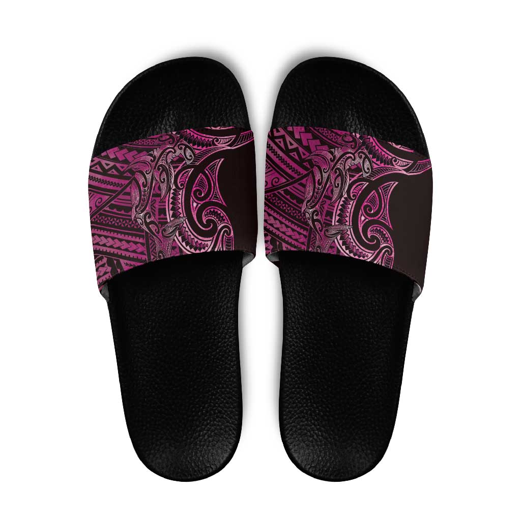 New Zealand Hammerhead Shark Slide Sandals Maori Haehae Mangopare Pink - Polynesian Pride