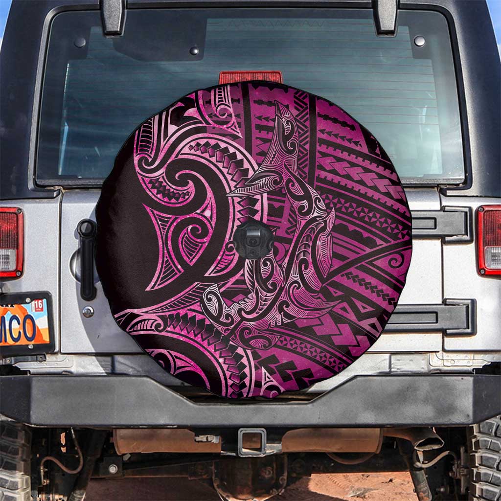 New Zealand Hammerhead Shark Spare Tire Cover Maori Haehae Mangopare Pink LT14 Pink - Polynesian Pride