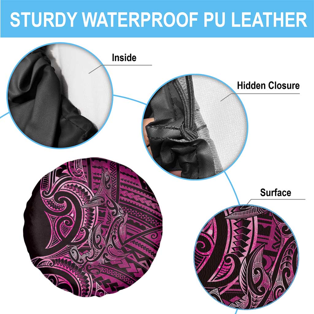 New Zealand Hammerhead Shark Spare Tire Cover Maori Haehae Mangopare Pink LT14 - Polynesian Pride
