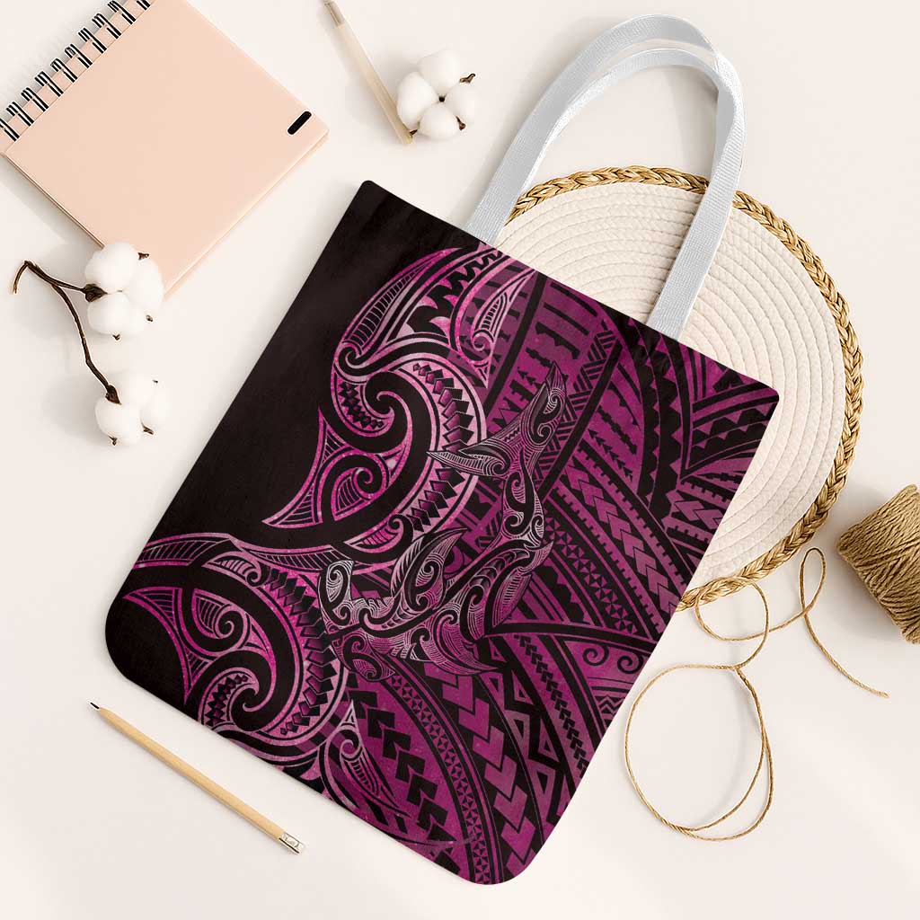 New Zealand Hammerhead Shark Tote Bag Maori Haehae Mangopare Pink - Polynesian Pride