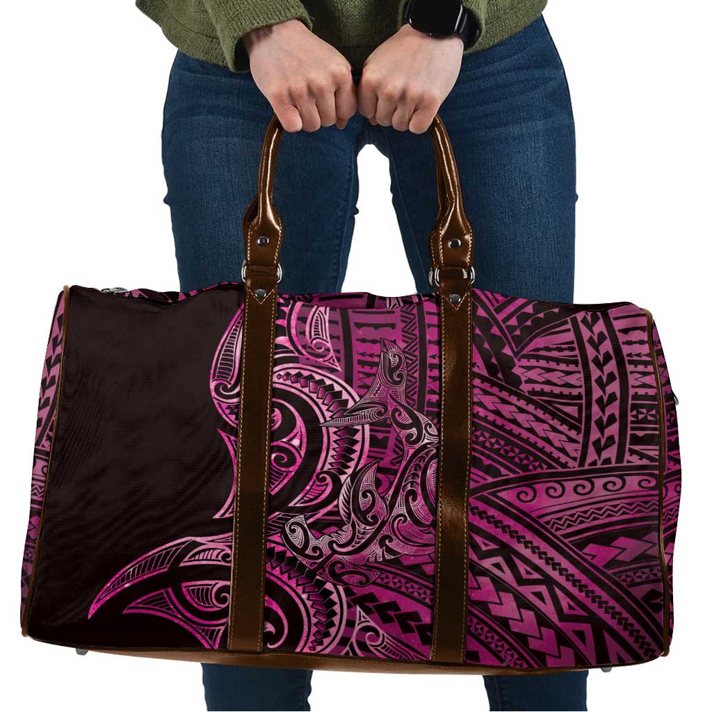New Zealand Hammerhead Shark Travel Bag Maori Haehae Mangopare Pink - Polynesian Pride