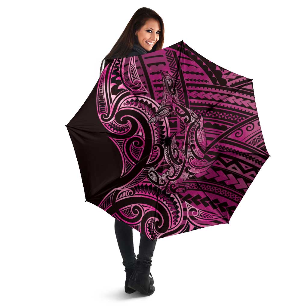 New Zealand Hammerhead Shark Umbrella Maori Haehae Mangopare Pink - Polynesian Pride