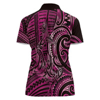 New Zealand Hammerhead Shark Women Polo Shirt Maori Haehae Mangopare Pink - Polynesian Pride