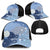 Blue Japanese Traditional Motifs Baseball Net Cap Palaka With Asanoha Seigaiha Sakura - Polynesian Pride