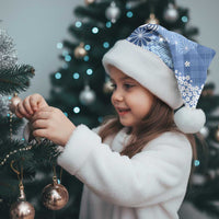 Blue Palaka Japanese Patterns Christmas Santa Hat Asanoha Seigaiha Sakura Motif - Polynesian Pride