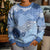 Blue Palaka Japanese Patterns Kid Ugly Christmas Sweater Asanoha Seigaiha Sakura Motif - Polynesian Pride
